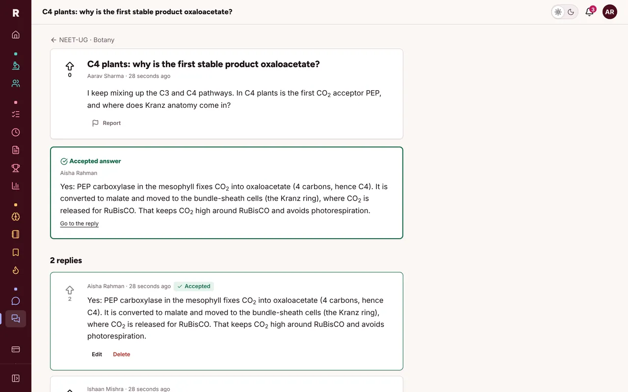 A forum thread with an accepted answer about C4 photosynthesis.